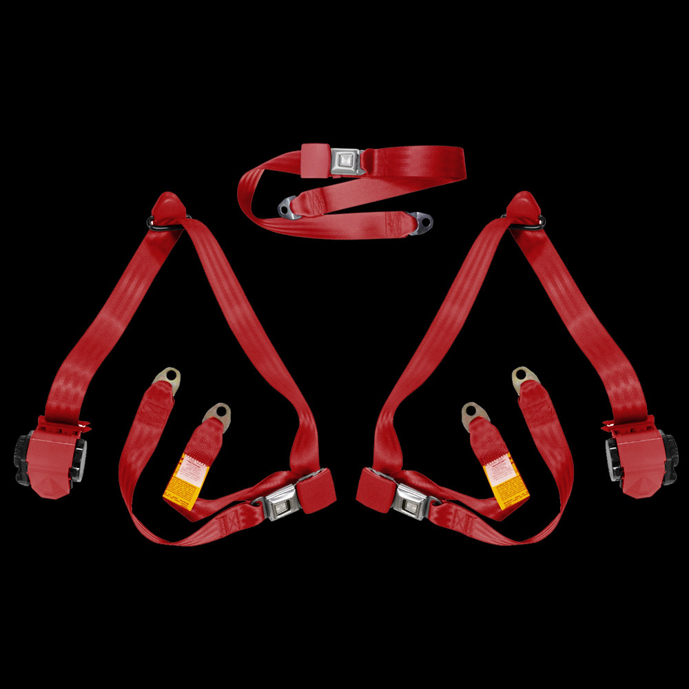 1973-80 Square Body Chevy & GMC Truck Bench Seat Complete Seat Belt Kit, Starburst Logo
