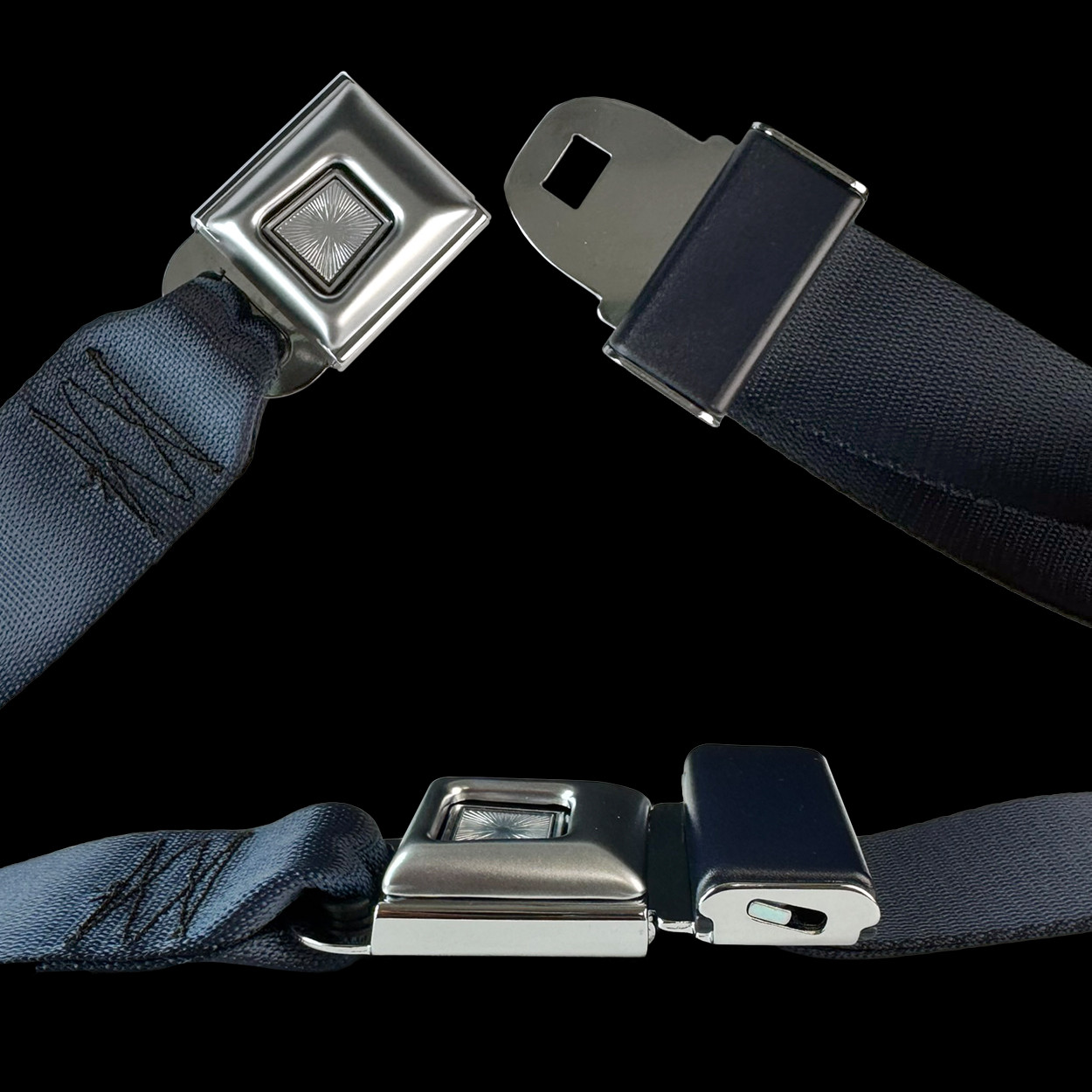 1973-80 Square Body Chevy & GMC Truck Bench Seat Complete Seat Belt Kit, Starburst Logo - Image 3