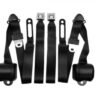 1973-87 Chevy/GMC Truck Black 3 Point Bench Seat Belts, pr. (w/ Hardware)